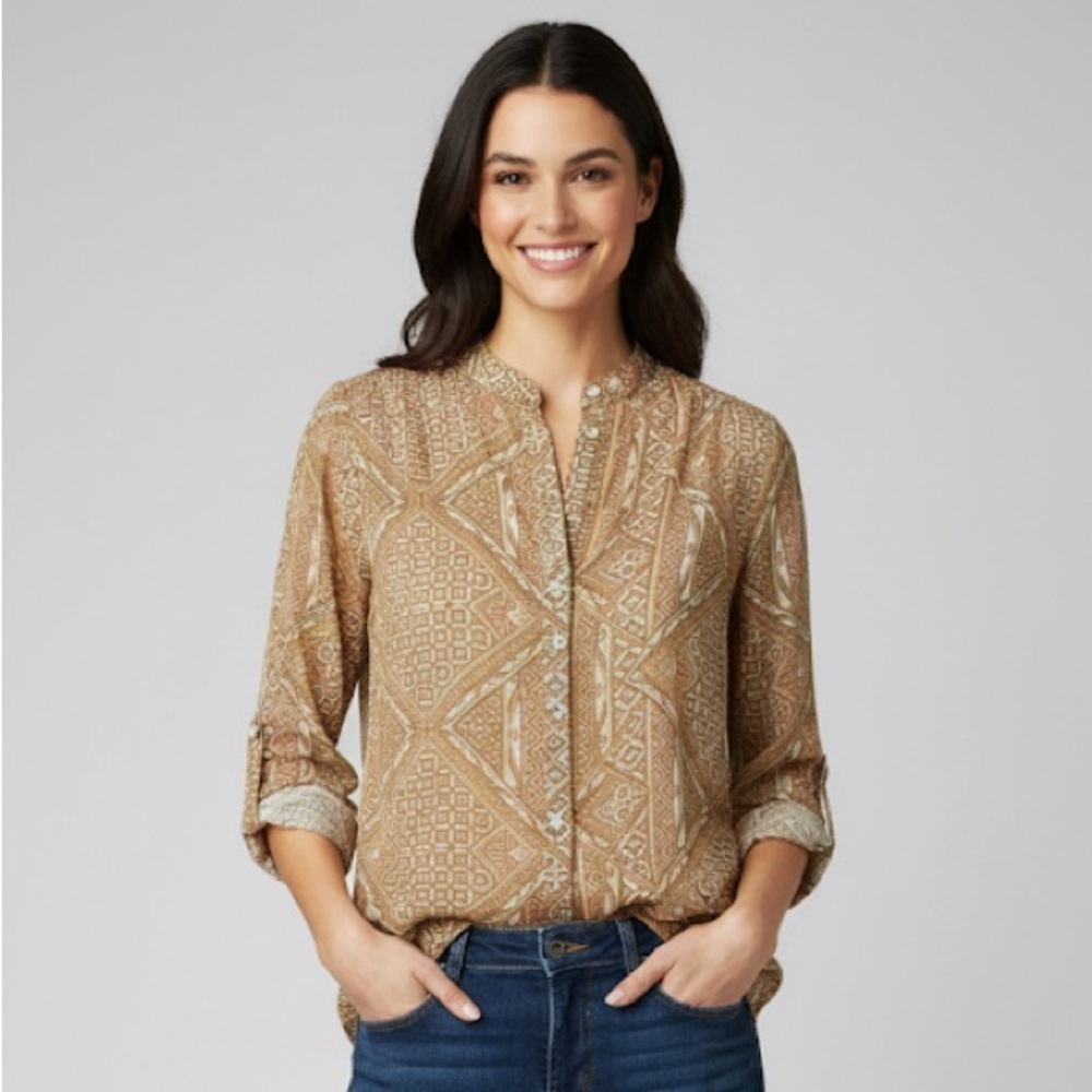 Dress Forum Los Angeles Button front balloon sleeve blouse size small
